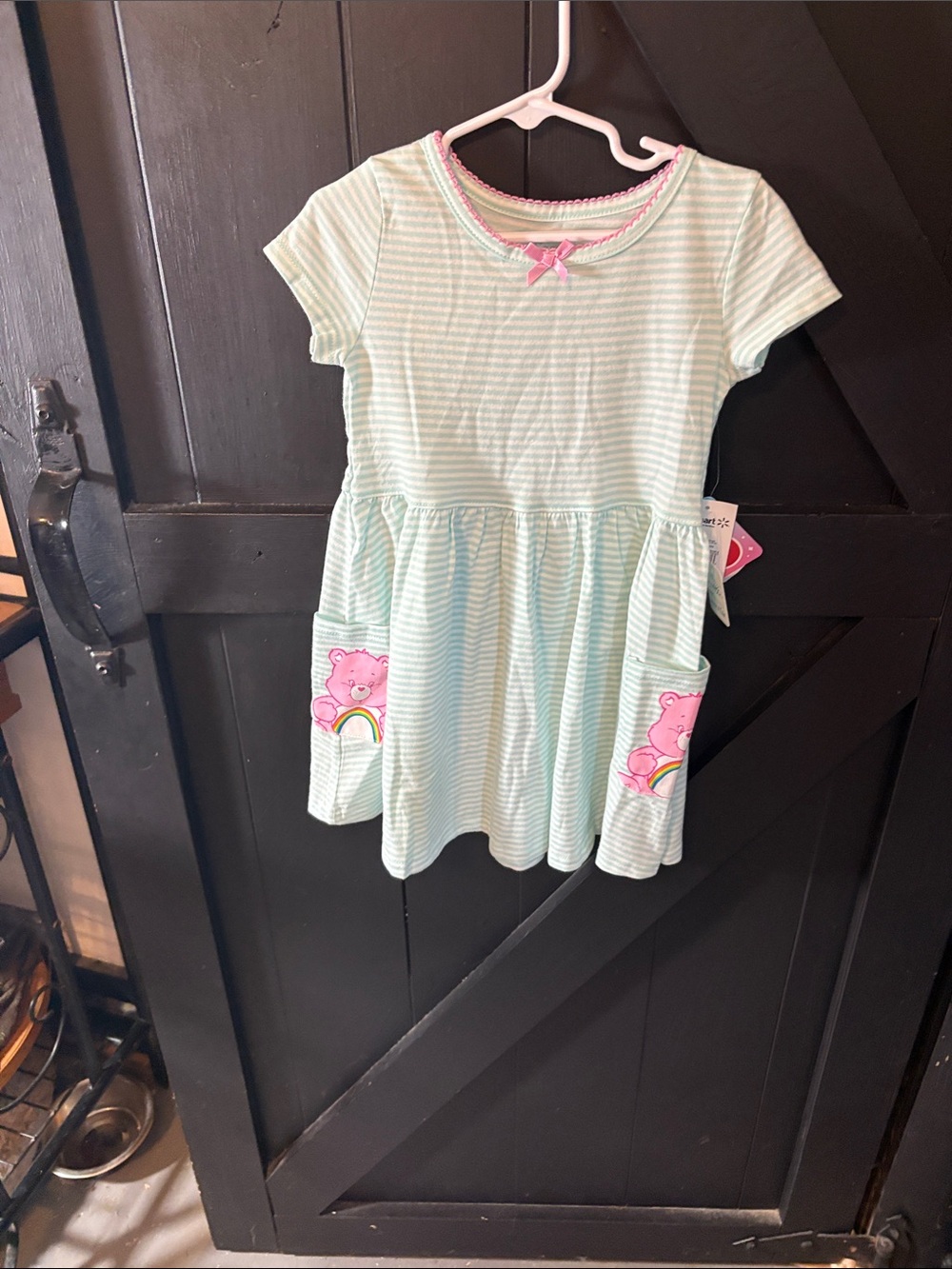 Care Bears Mint & Pink Striped Play Dress with Pocket Bears